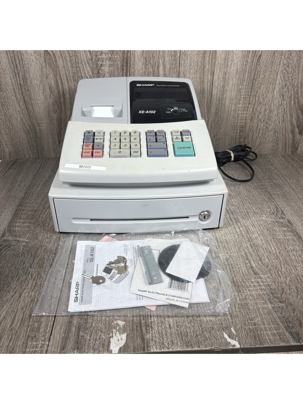 Sharp XE-A102 Electronic Cash Register WORKS GREAT w/ Keys - Works!
